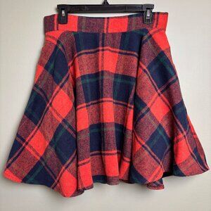 Tanming Womens Wool Plaid Skirt Size Small/Medium Short Tartan Academia Preppy